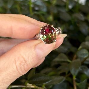 Sterling Silver Watermelon Tourmaline Ring